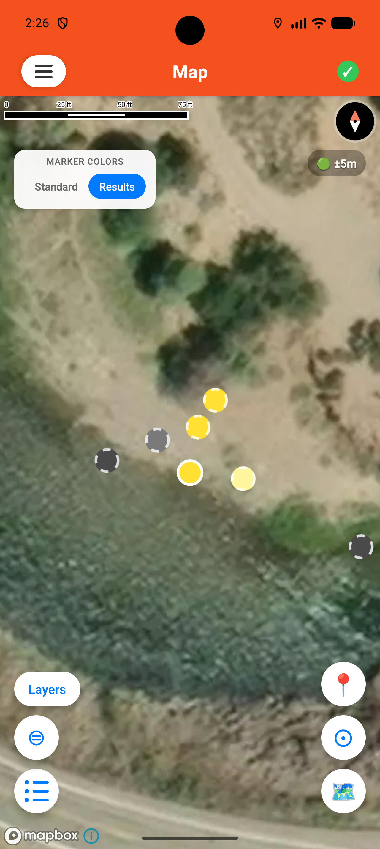 Map view with markers